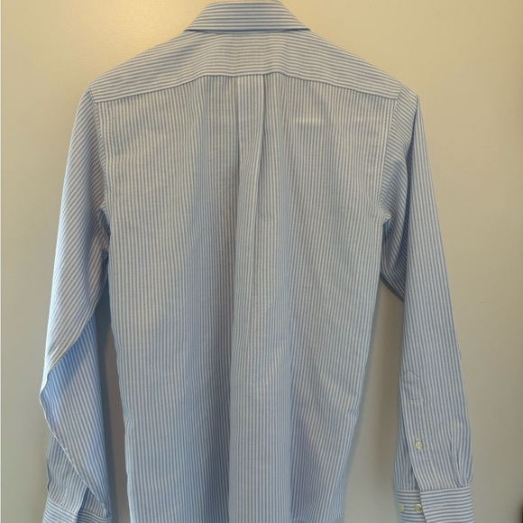 Brooks brothers boys button down blue pin stripe long sleeve dress shirt - Picture 2 of 3